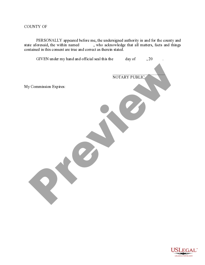 Mississippi Consent to Adopt and Release of Parental Claim