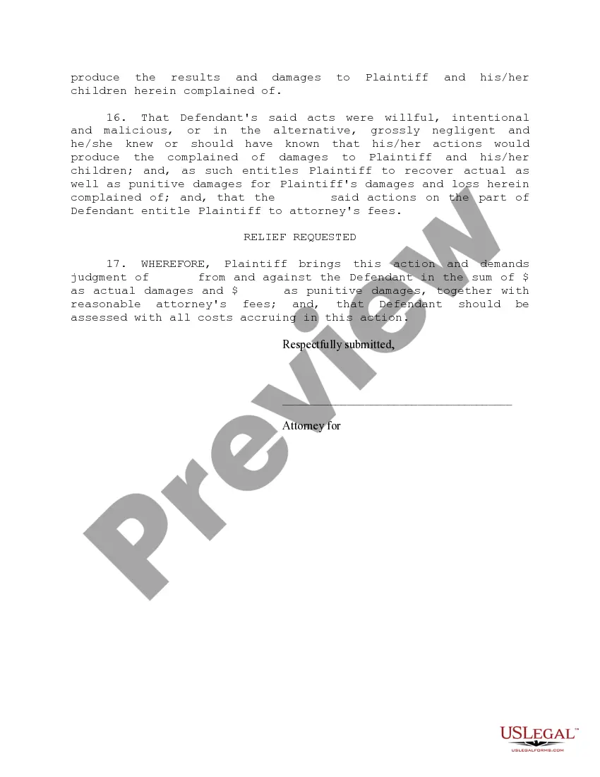 Get Complaint for Alienation of Affections Preview Complaint for Alienation of Affections