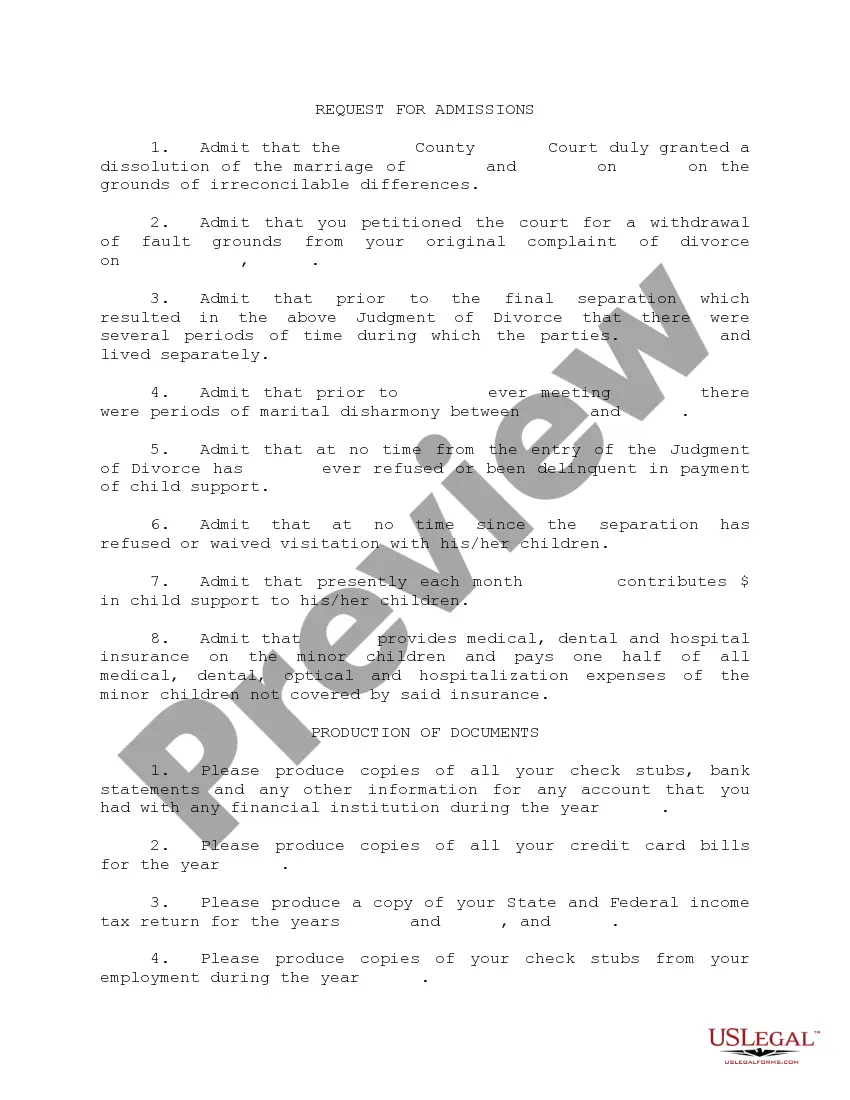 Get Defendant's First Set of Interrogatories and Request for Admissions and Request for Production of Documents to Plaintiff Preview Defendant's First Set of Interrogatories and Request for Admissions and Request for Production of Documents to Plaintiff