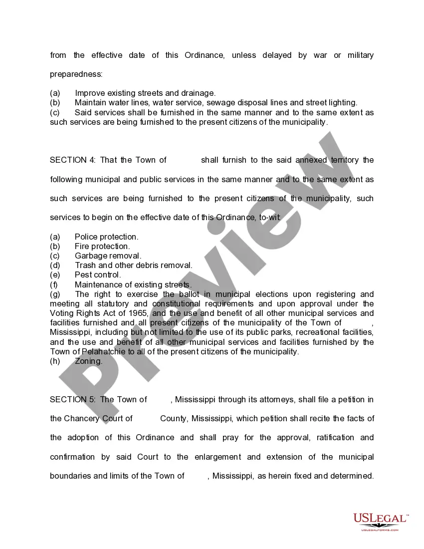 Preview Ordinance Extending Corporate Limits