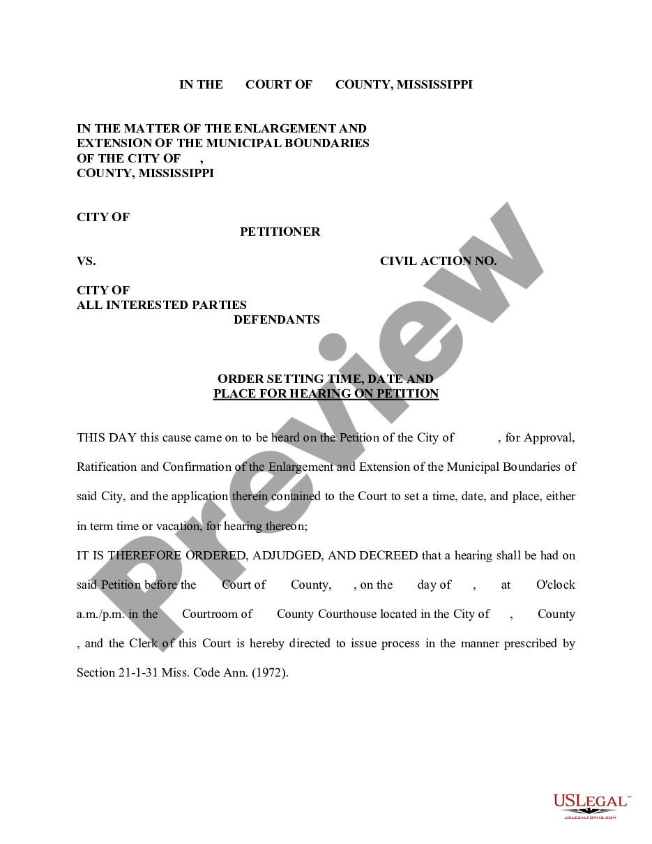 page 0 Order Setting Hearing on Petition preview