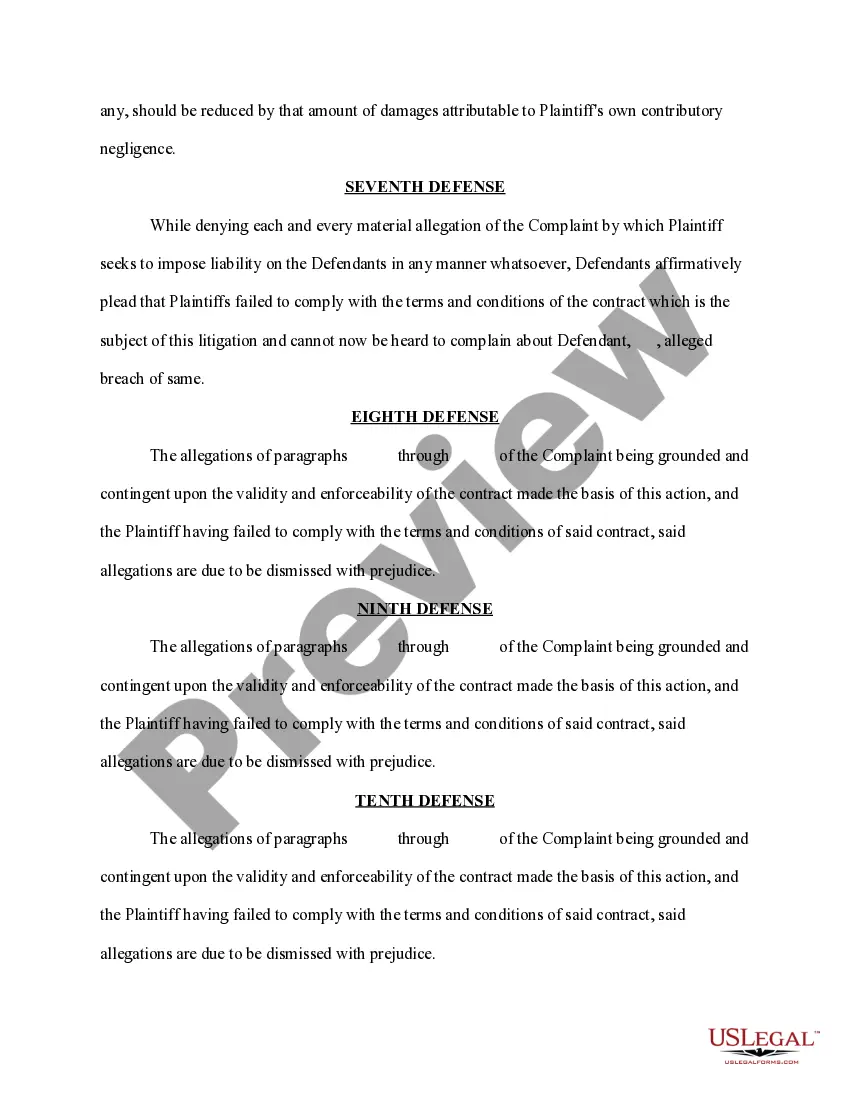 Preview Answer and Defenses