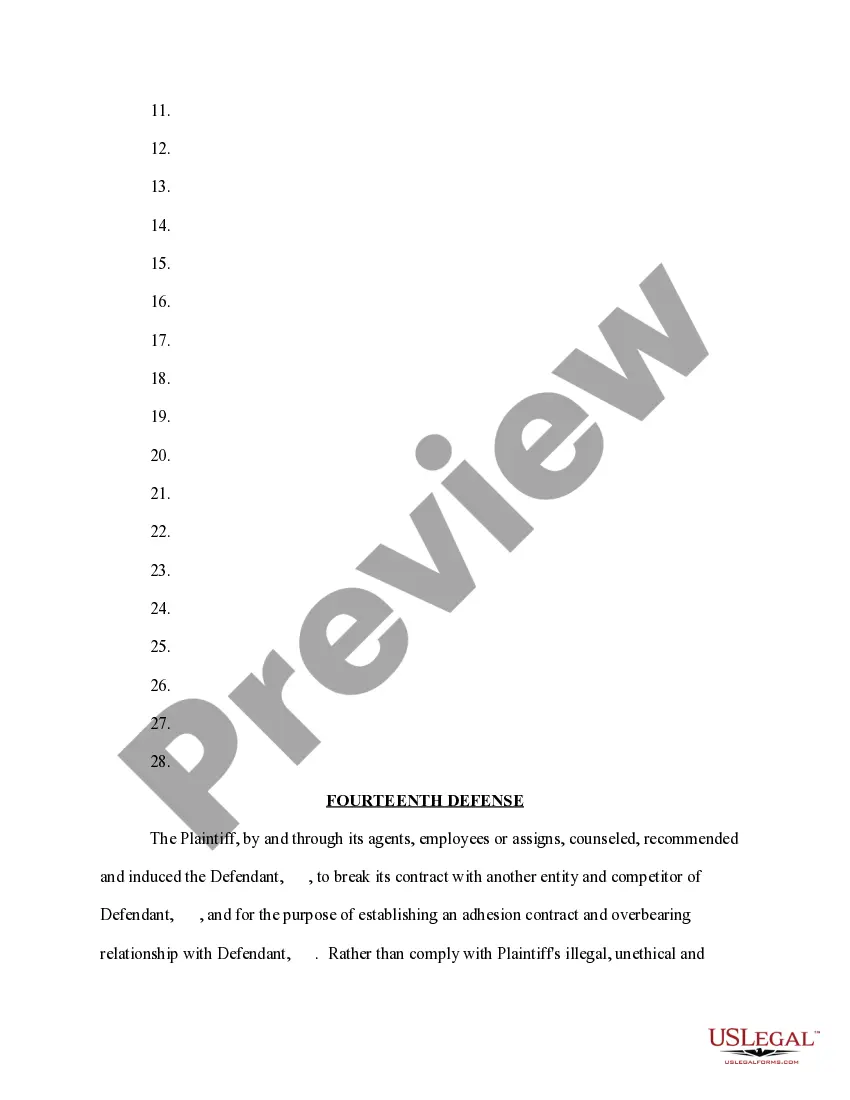 Preview Answer and Defenses