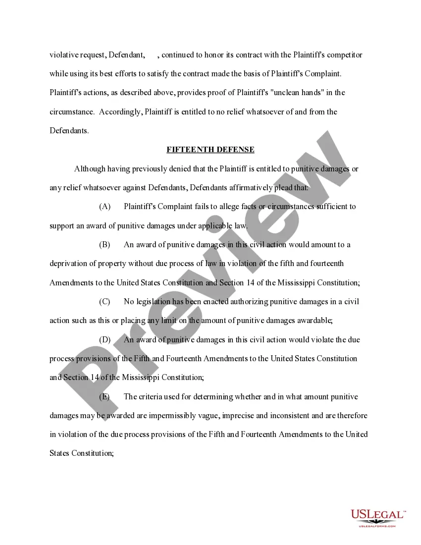 Preview Answer and Defenses