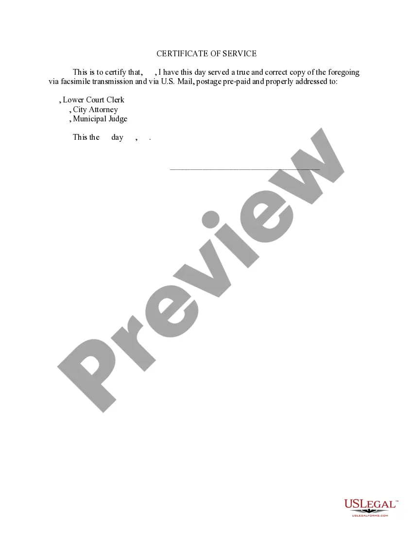 Get Notice of Appeal from Municipal Court to County Court Preview Notice of Appeal from Municipal Court to County Court