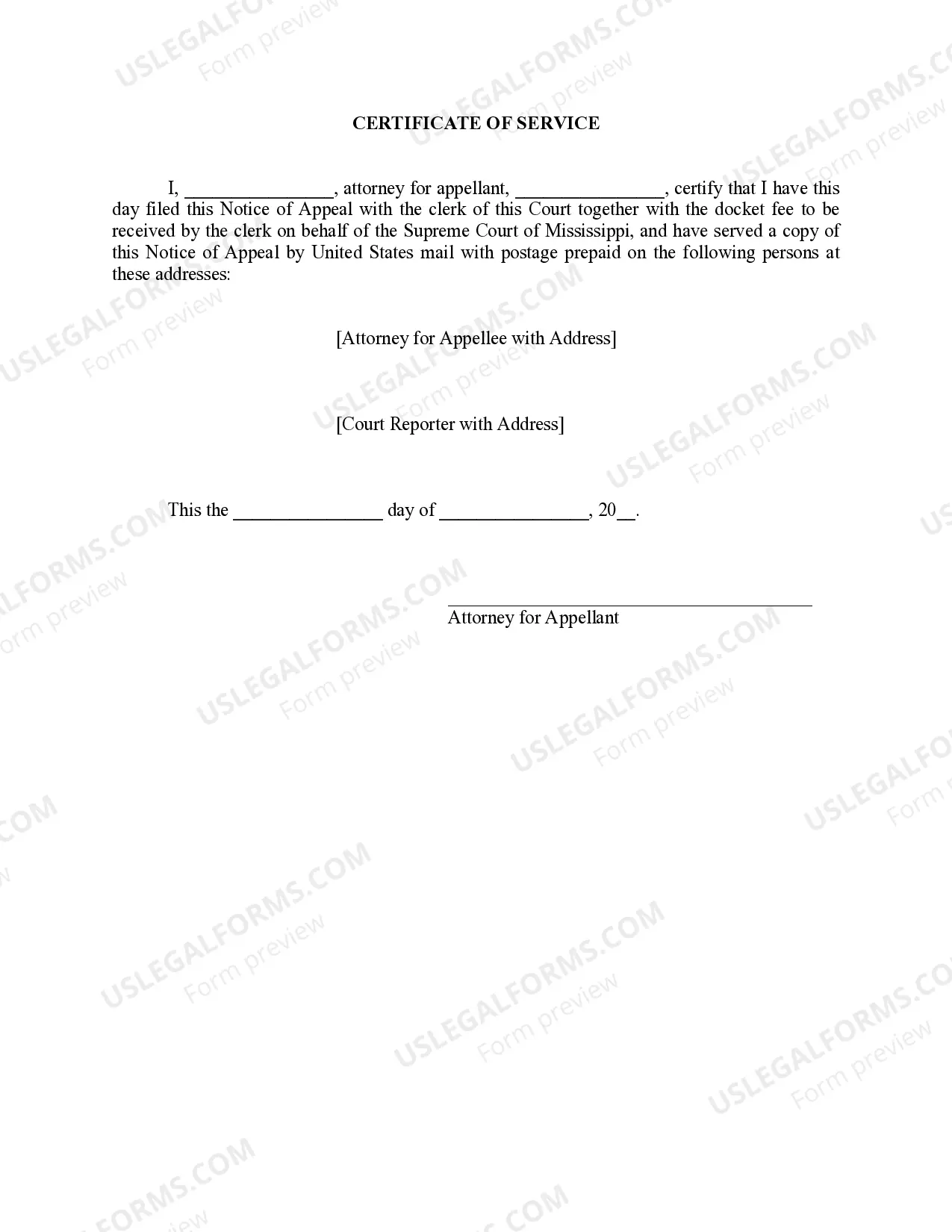 Preview Notice of Appeal to Supreme Court