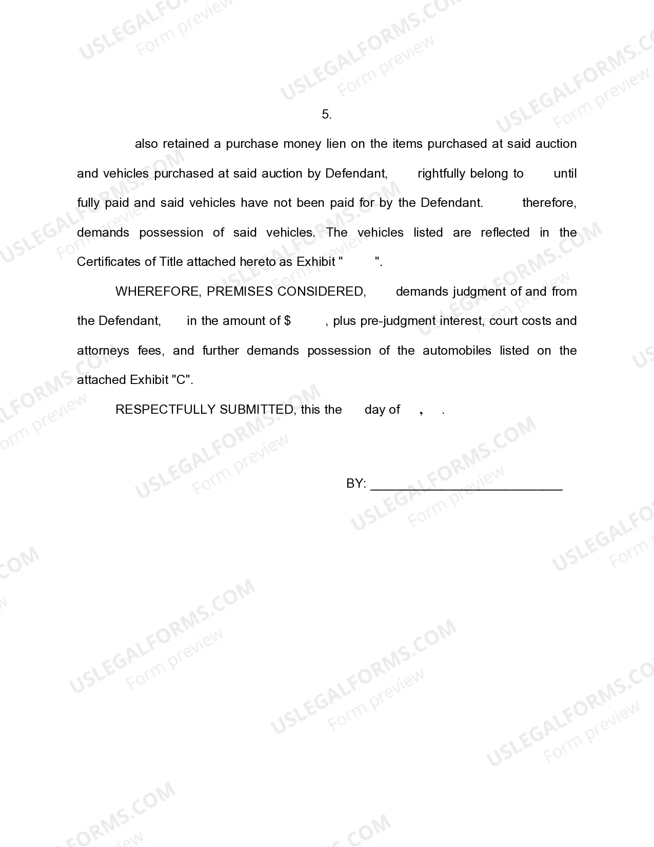 Preview Complaint regarding Auction Collection