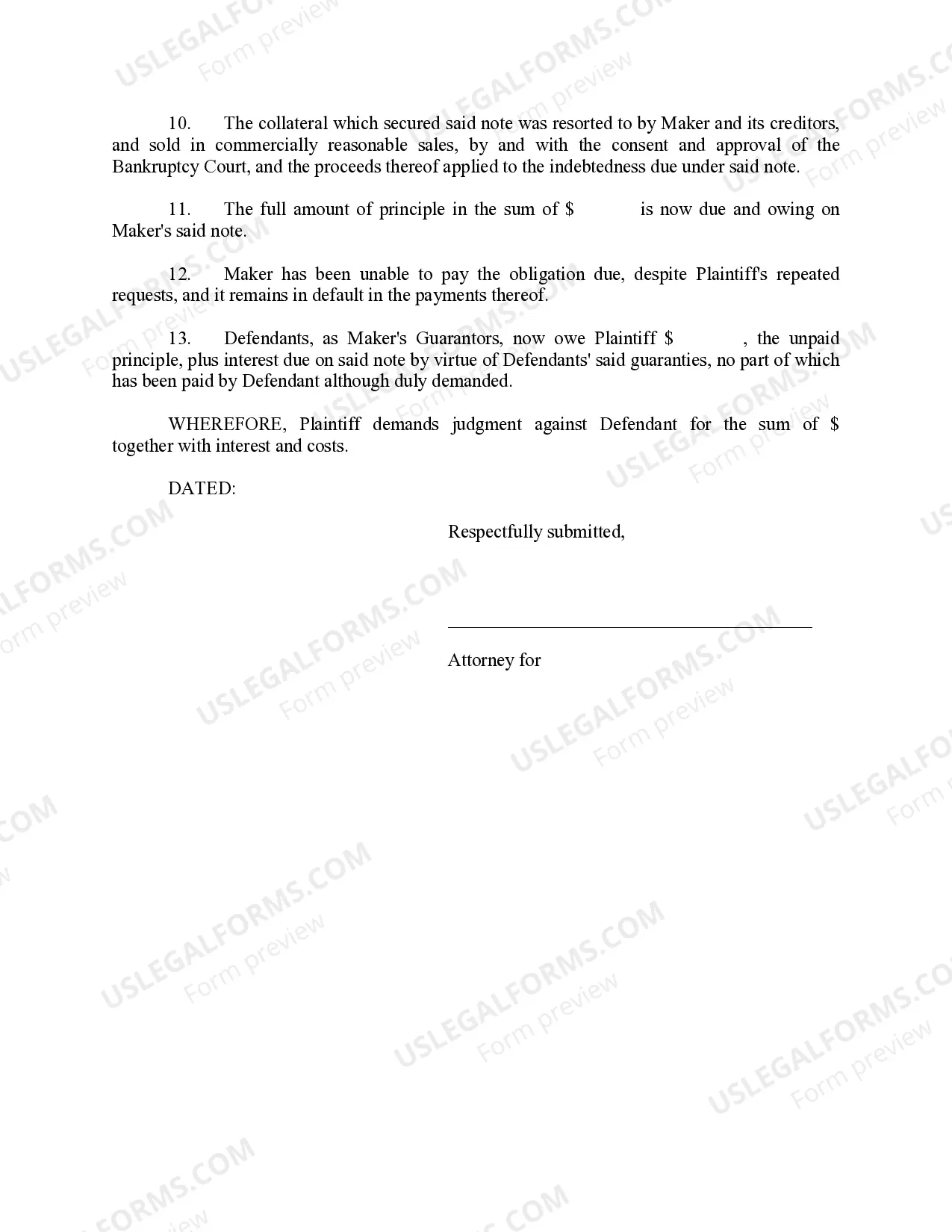 Preview A01 Complaint