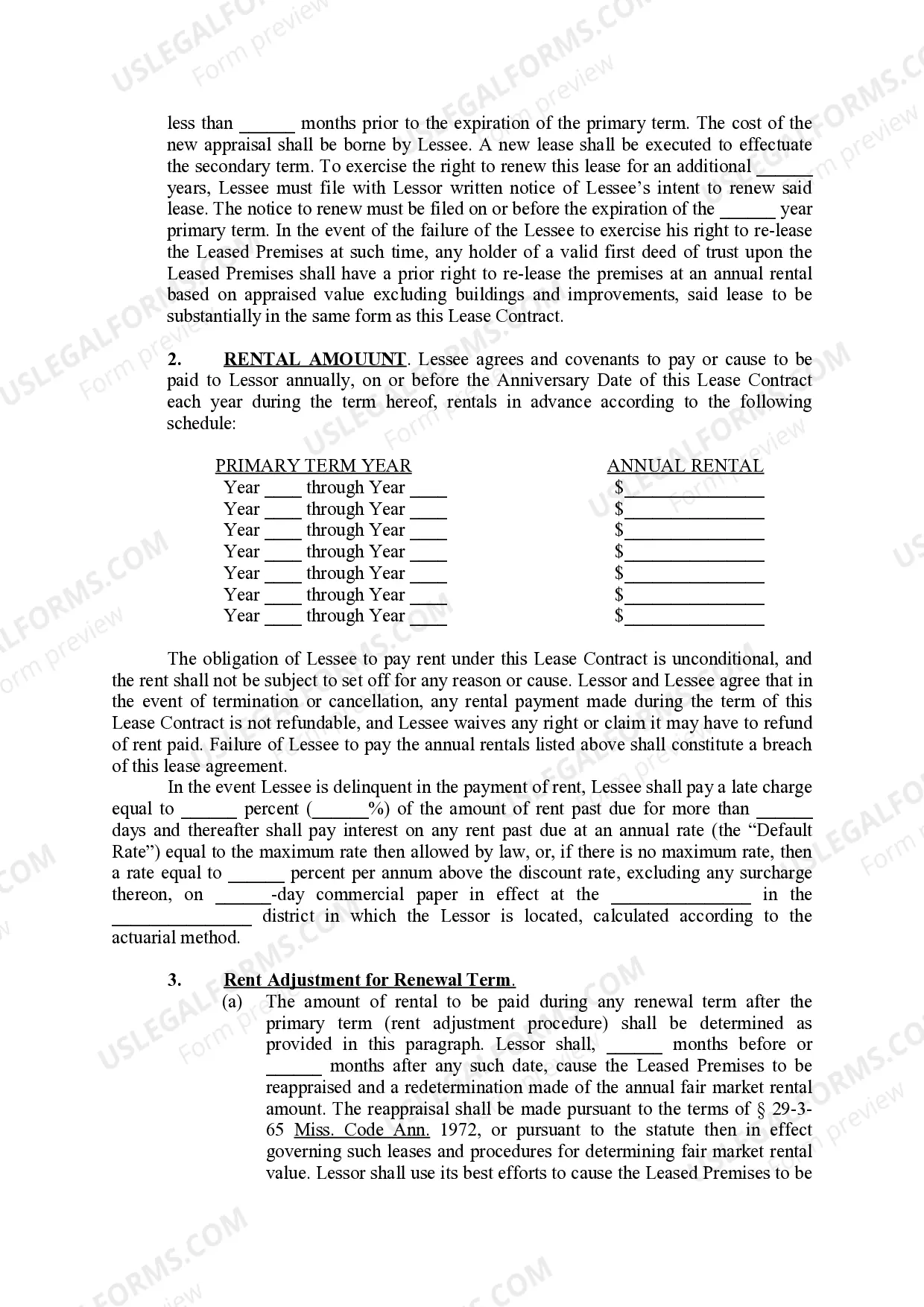 Preview 16th Section Public School Trust Lands Long Term Residential Lease Contract