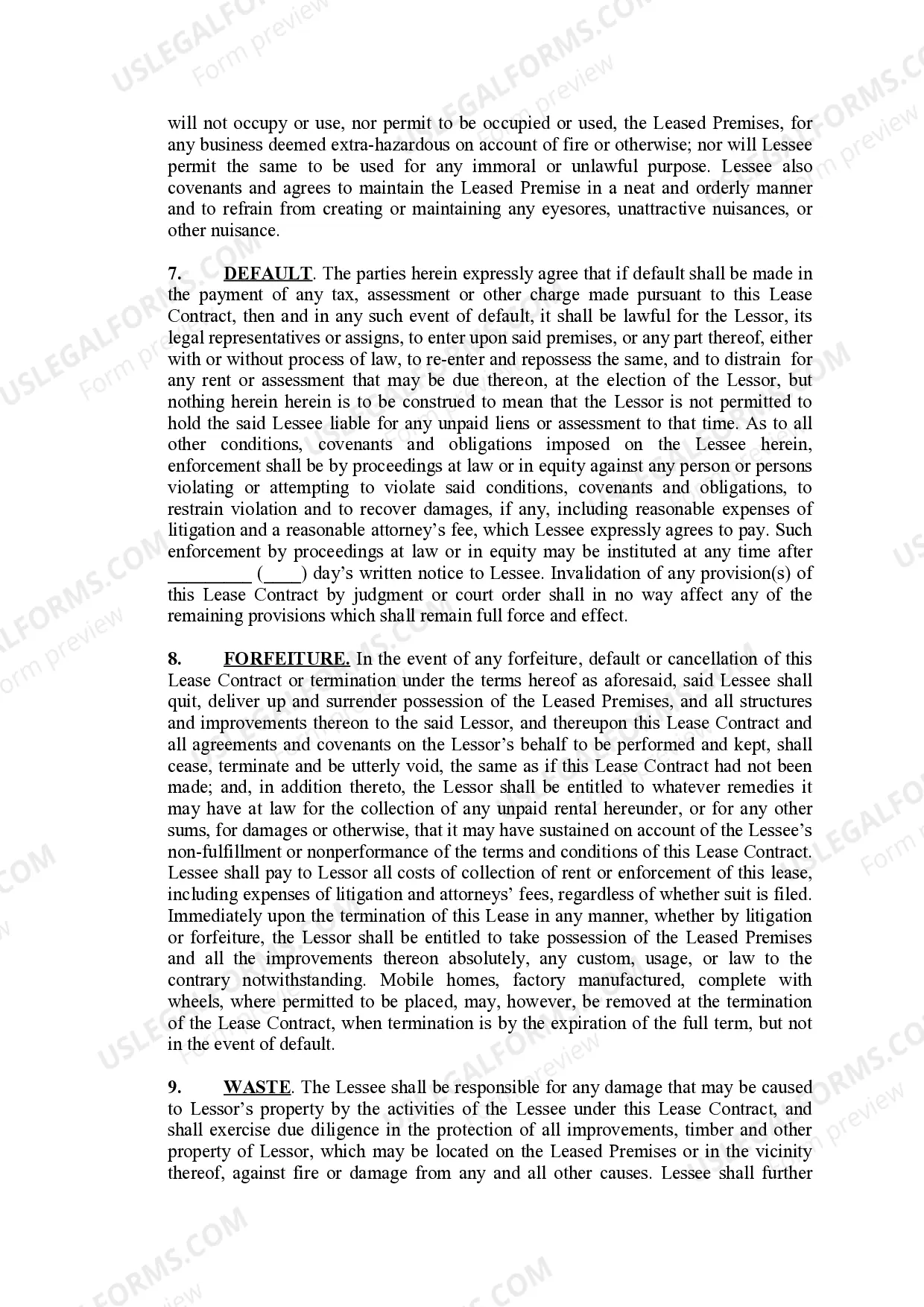 Preview 16th Section Public School Trust Lands Long Term Residential Lease Contract