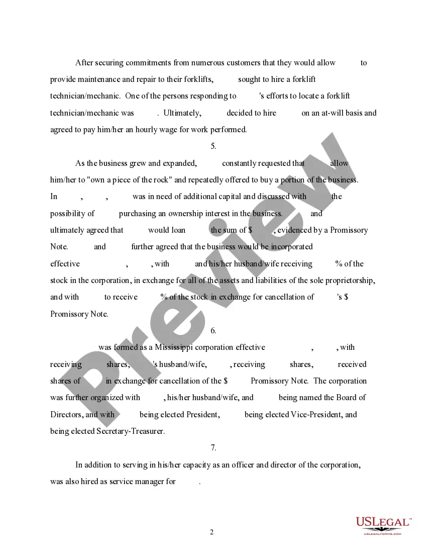 Preview Complaint for Breach of Fiduciary Duty - corporation vs individual employee