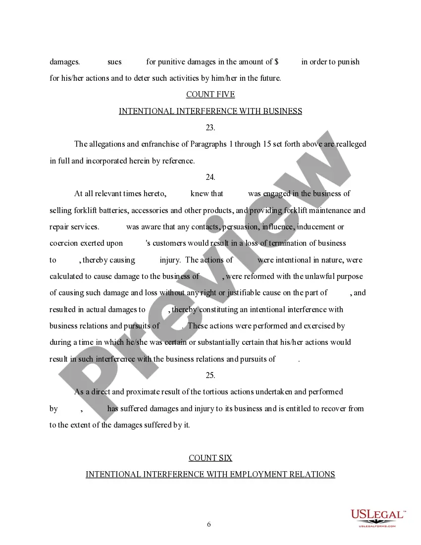 Preview Complaint for Breach of Fiduciary Duty - corporation vs individual employee