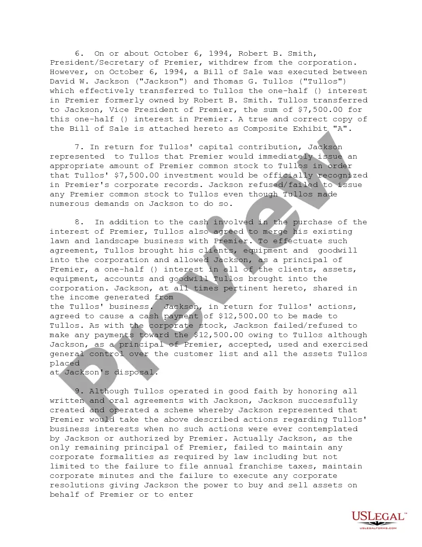 Preview Complaint for Breach of contract, Fair dealing, Fraud, Conversion, Accounting, Trade Secrets Act