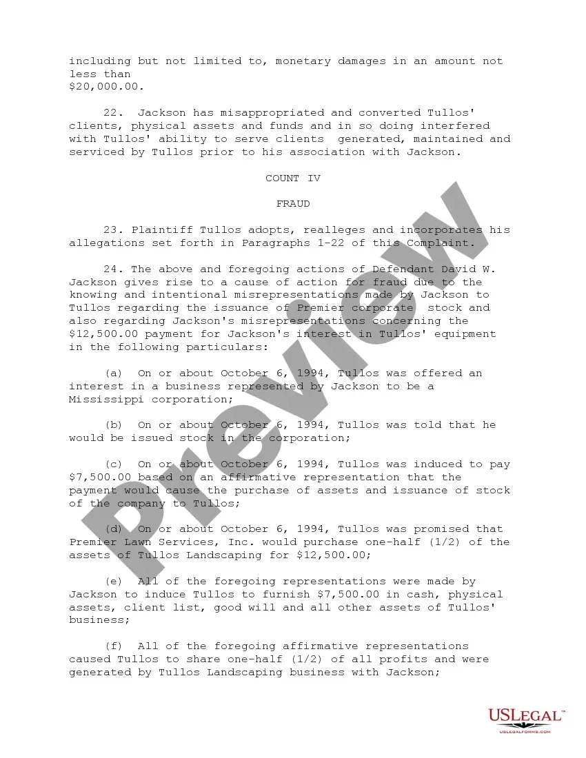 Preview Complaint for Breach of contract, Fair dealing, Fraud, Conversion, Accounting, Trade Secrets Act