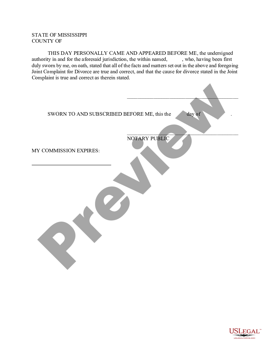 page 4 Joint Complaint for Divorce - Irreconcilable Differences preview