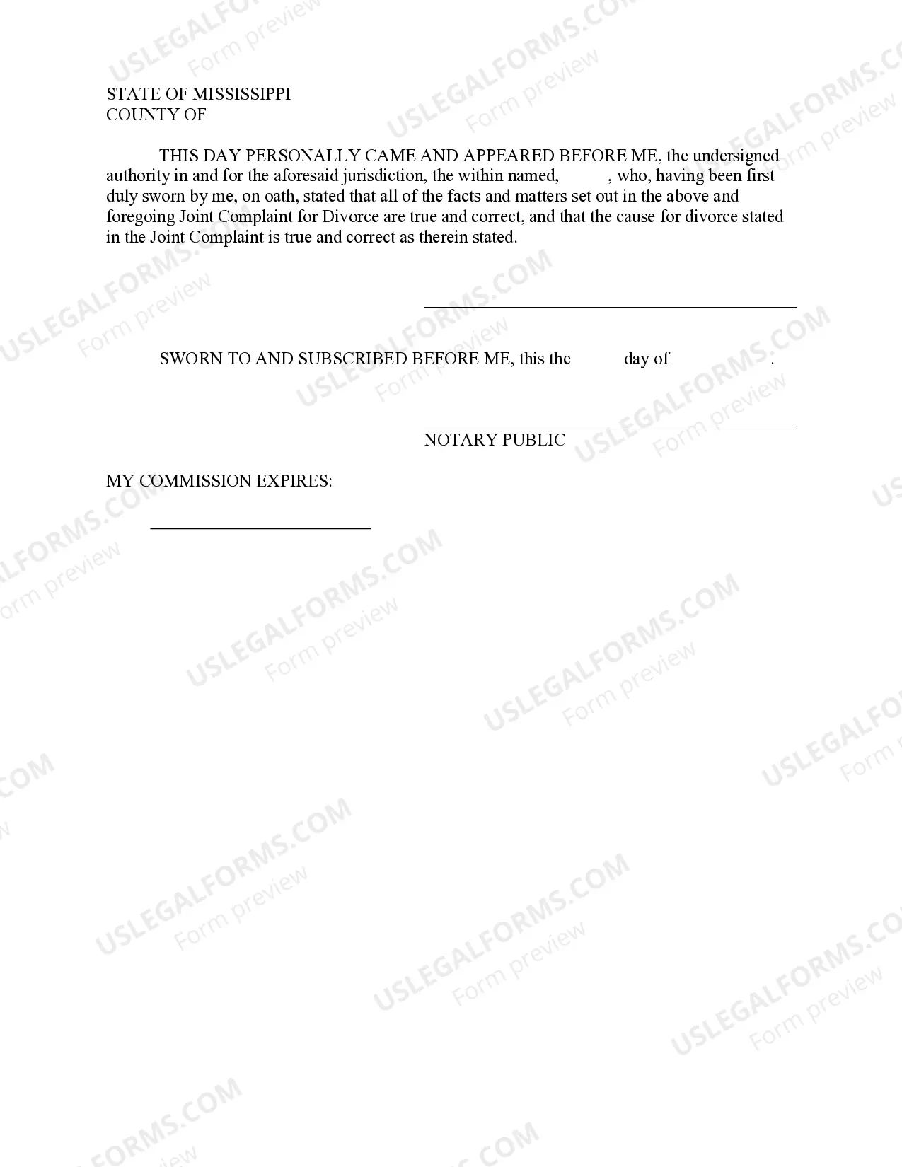 Preview Joint Complaint for Divorce - Irreconcilable Differences