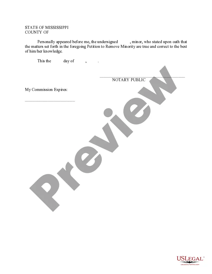 Get Petition for Removal of Minority - Emancipation Preview Petition for Removal of Minority - Emancipation