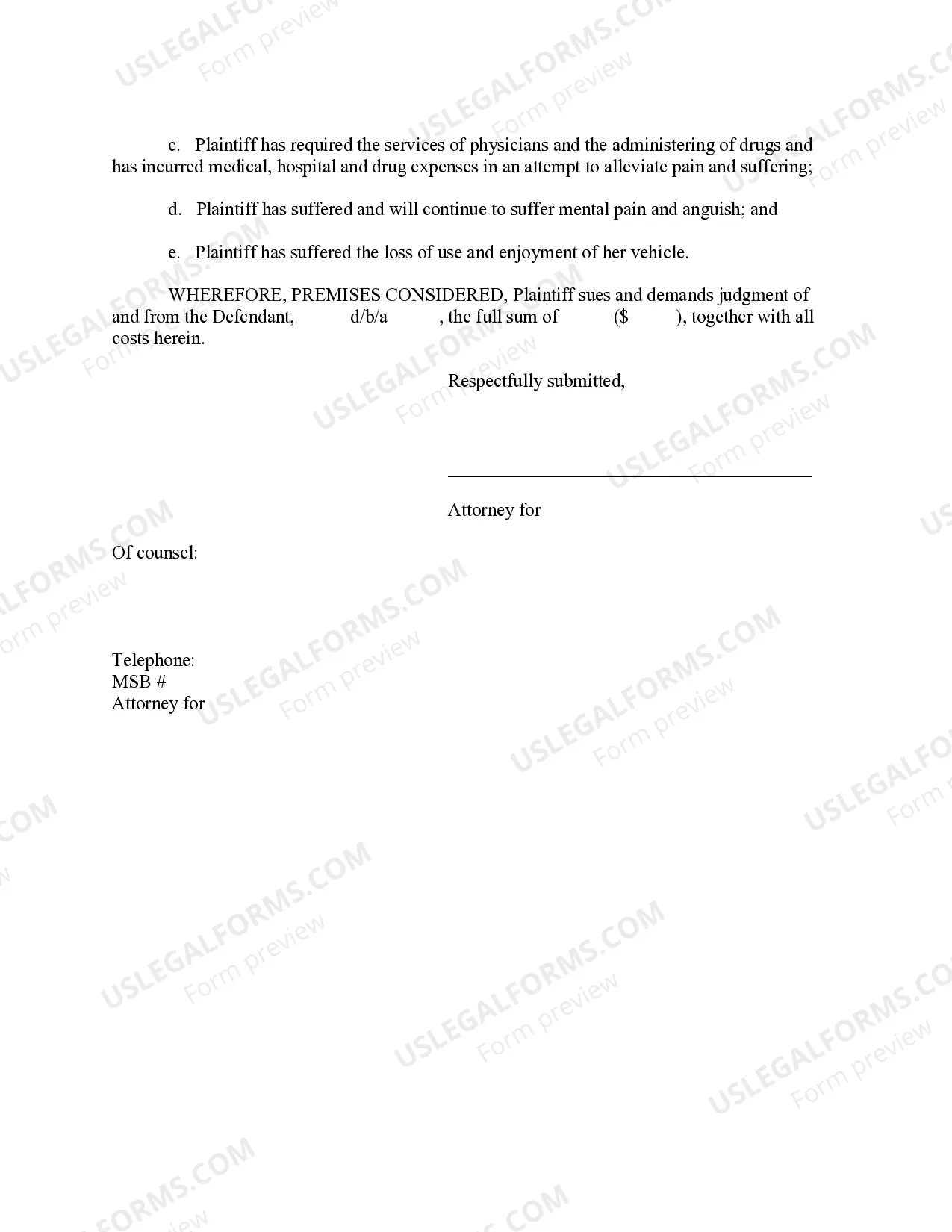 Preview Amended Complaint for Personal Injury by Shopping Cart
