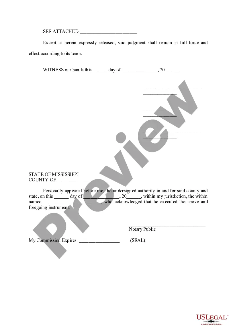 Preview Partial Release from Judgment Lien