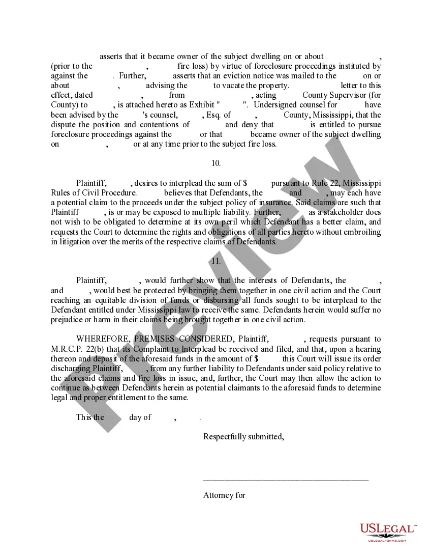 Get Complaint To Interplead Preview Complaint To Interplead