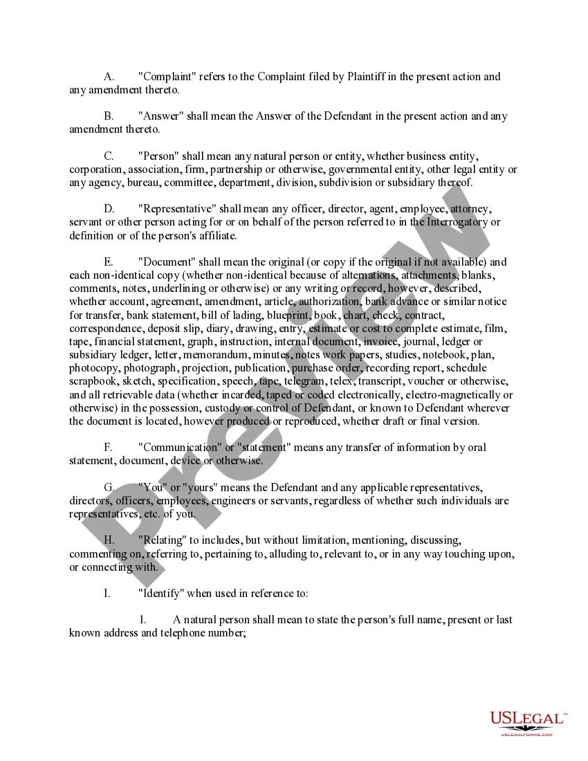 Preview Plaintiff's First Set of Interrogatories, Request for Production of Documents and Things, and Request for Admissions