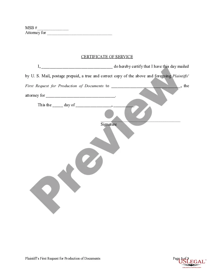 Preview Plaintiff's First Request for Production of Documents - Individual