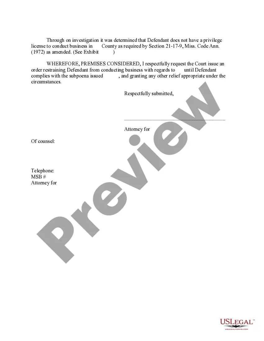 Get Motion to Compel Compliance with Subpoena Preview Motion to Compel Compliance with Subpoena