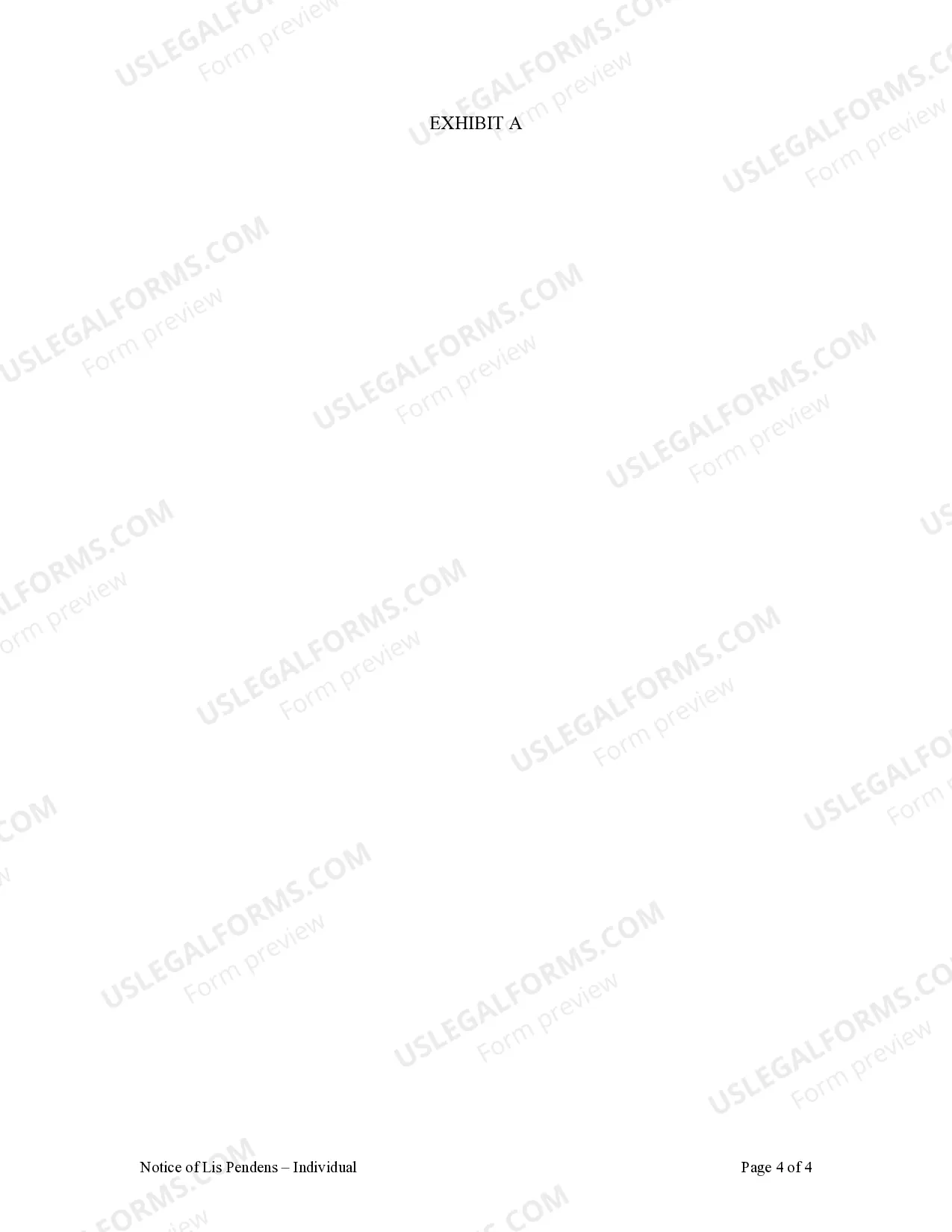 Preview Notice of Lis Pendens - Individual