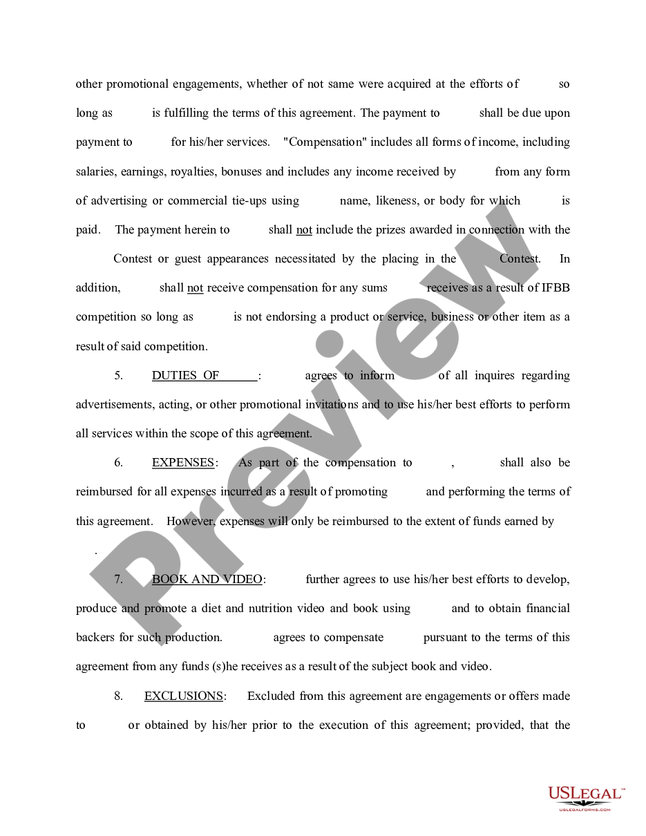 page 1 Exclusive Agency Agreement preview