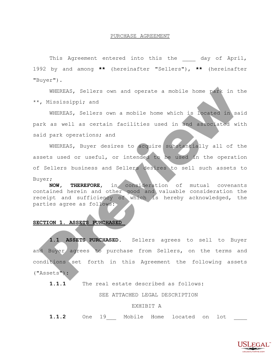 page 0 Purchase Agreement preview