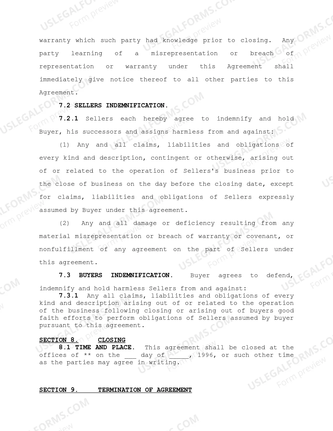 Preview Purchase Agreement