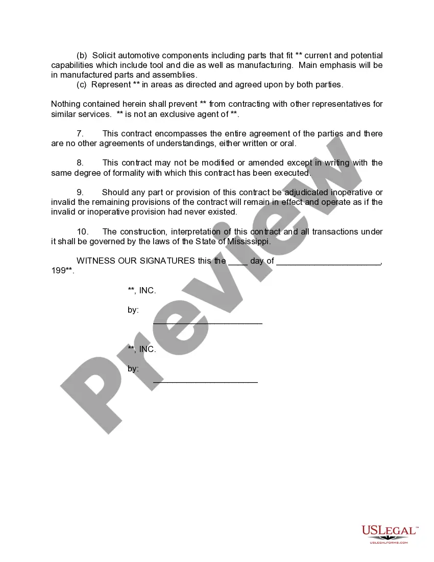 Preview Contract with Self-Employed Independent Contractor