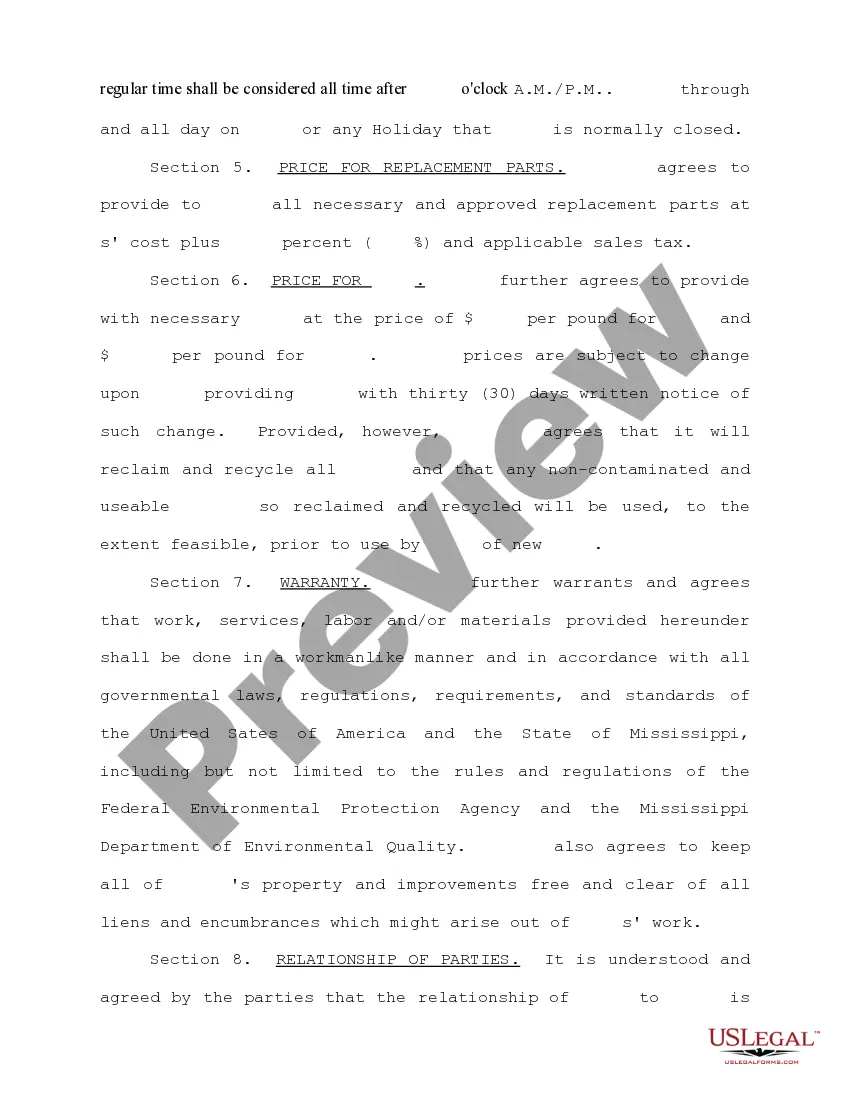 Preview Preventative Maintenance Agreement