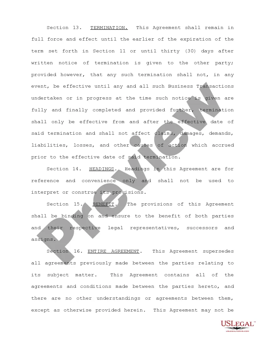 Preview Preventative Maintenance Agreement