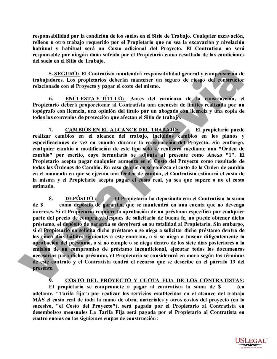 Preview Contrato de construcción de costo más tarifa fija