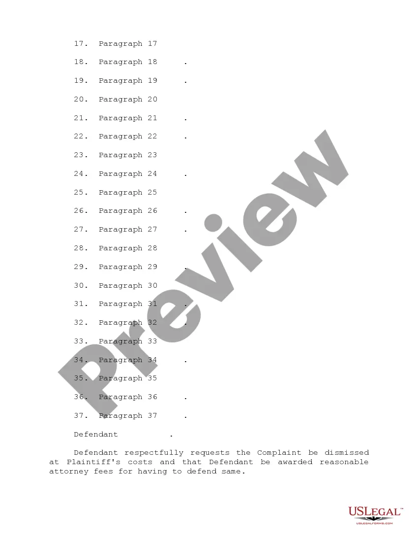 Get Answer to Complaint Preview Answer to Complaint