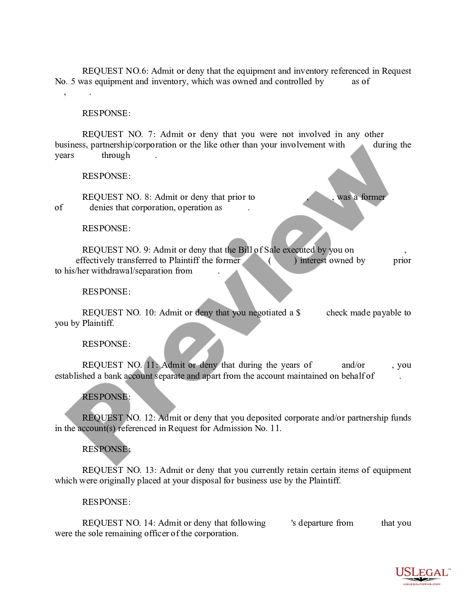 page 1 Defendant's Response to Plaintiff's Requests for Admission preview