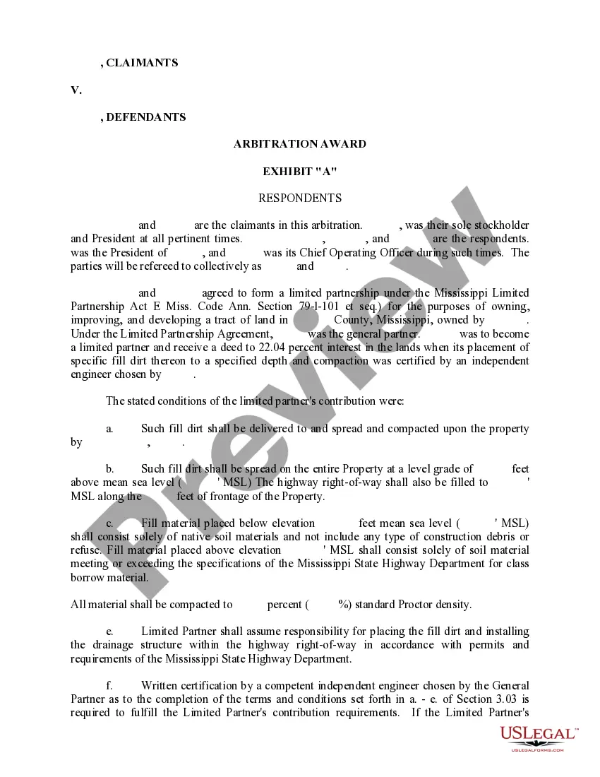 Preview Application to Confirm Arbitration Award and for Entry of Judgment