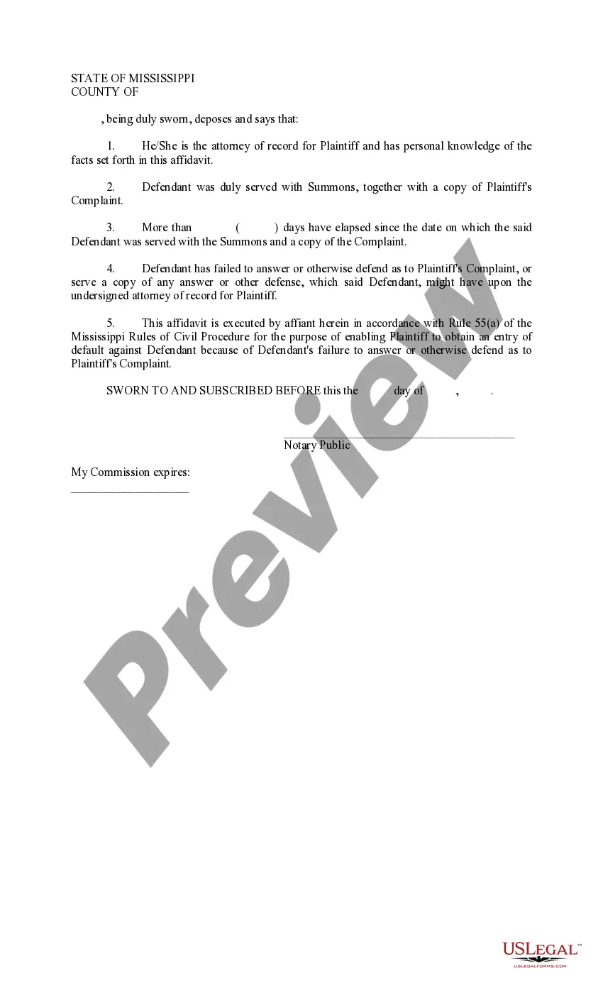 Preview Application for Entry of Default Judgment