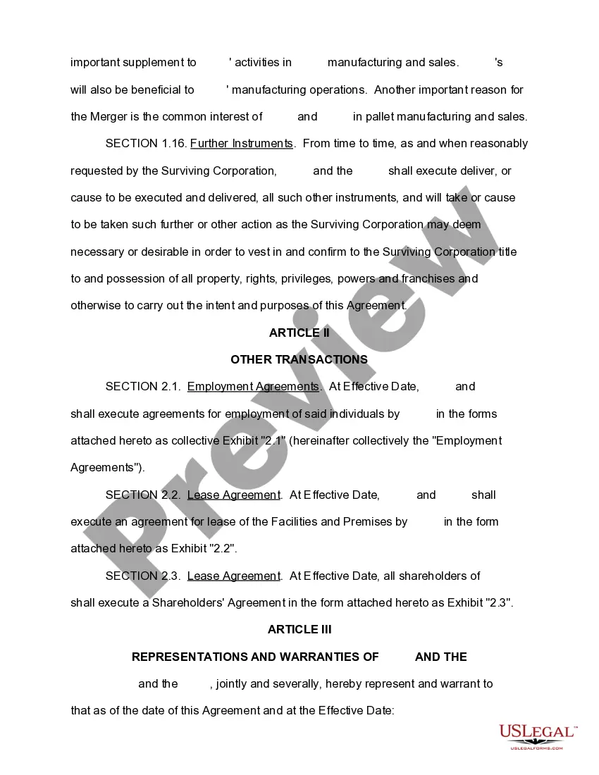 Get Merger Agreement Preview Merger Agreement
