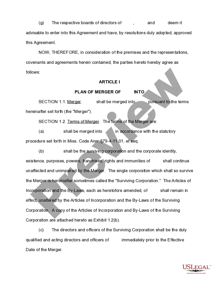 Get Merger Agreement Preview Merger Agreement