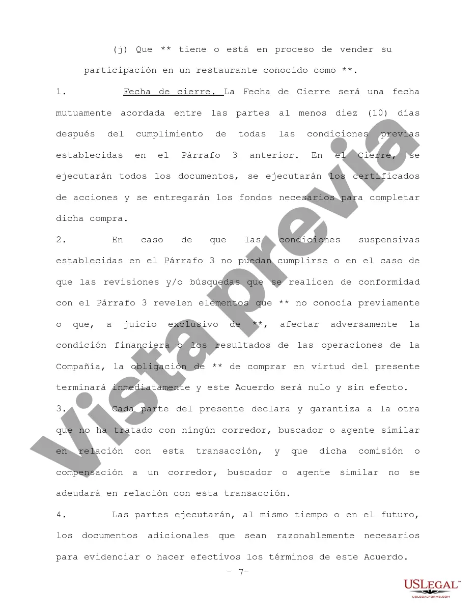 Preview Acuerdo de compraventa de acciones