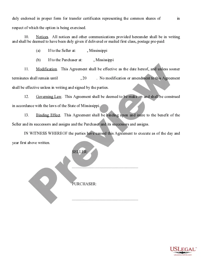 Get Option to Purchase Stock - Long - Formal Preview Option to Purchase Stock - Long - Formal