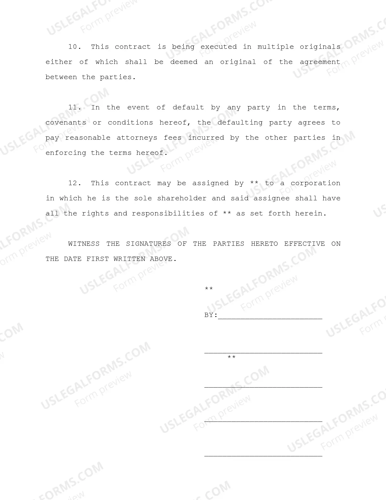 Preview Shareholders Agreement to lease equipment