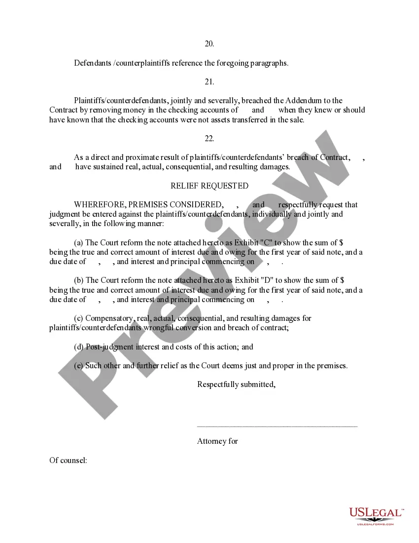 Preview Answer and Counterclaim