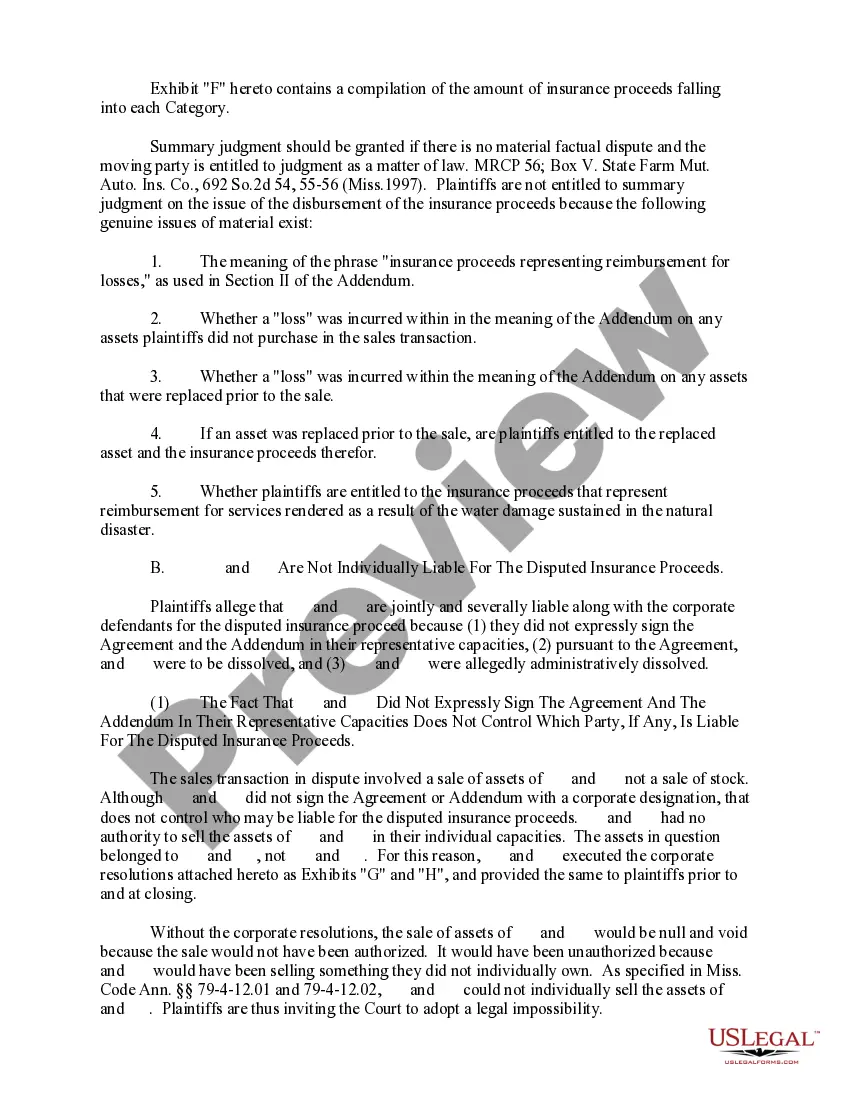 Preview Defendants' Response in Opposition to Plaintiffs' Motion for Partial Summary Judgment