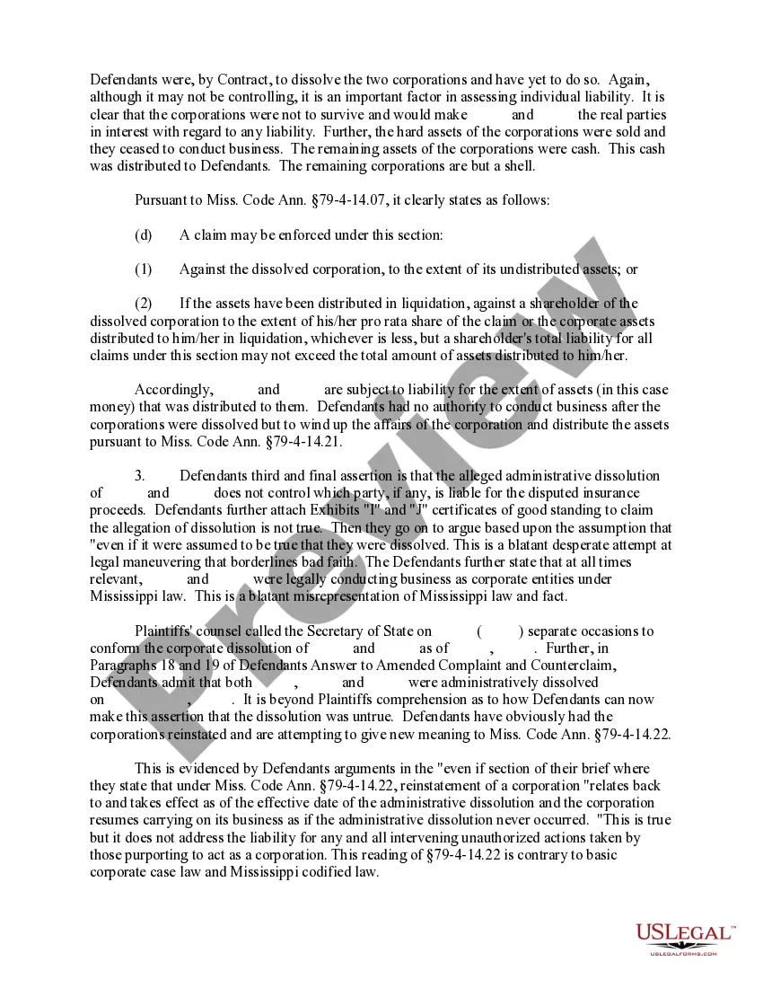 Preview Plaintiff's Response to Defendant's Motion for Partial Summary Judgment