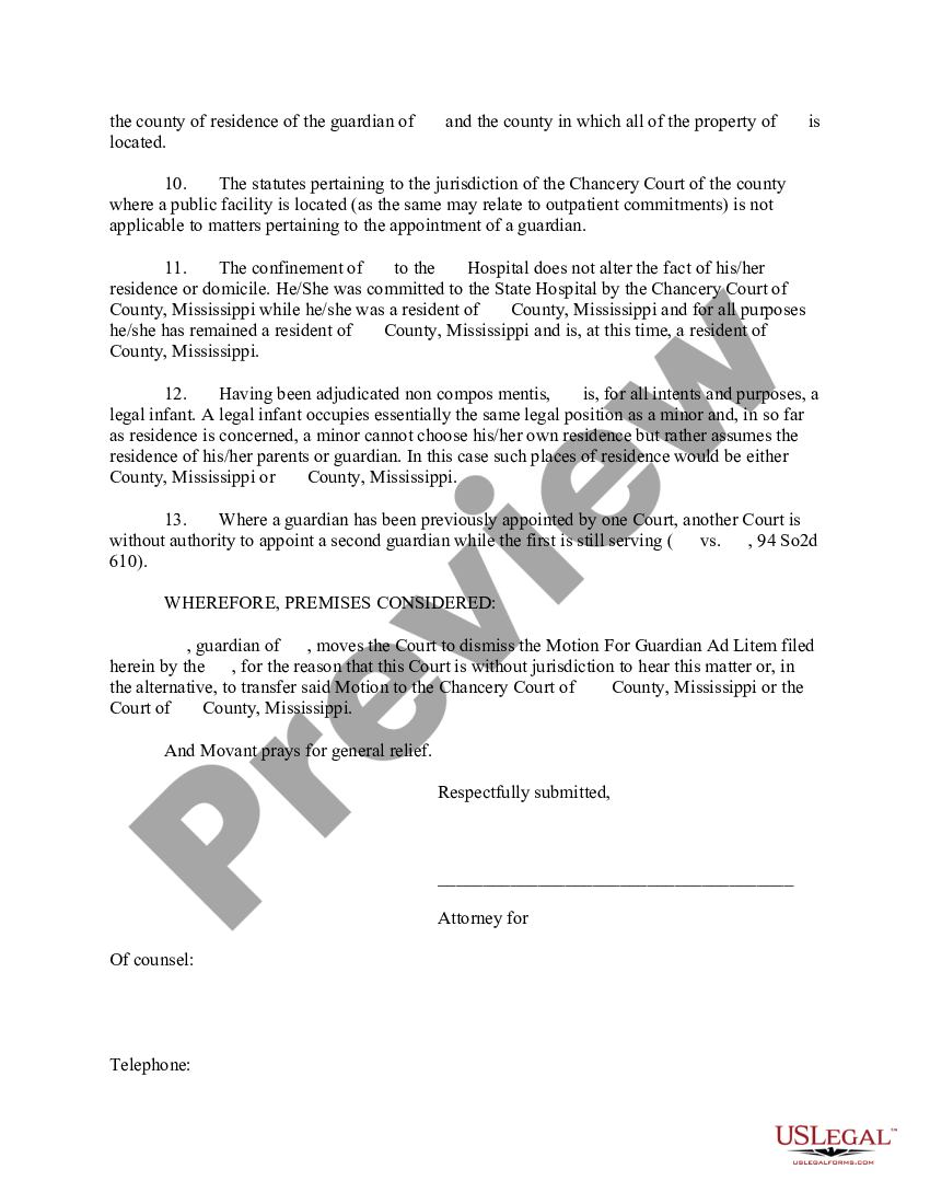 Mississippi Motion to Dismiss for Lack of Jurisdiction or in the ...