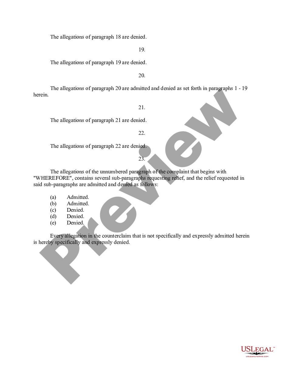 page 2 Plaintiffs' Answer to Defendants' Counterclaim preview