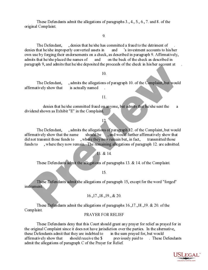 Preview Answer to Complaint and Motion to Dismiss